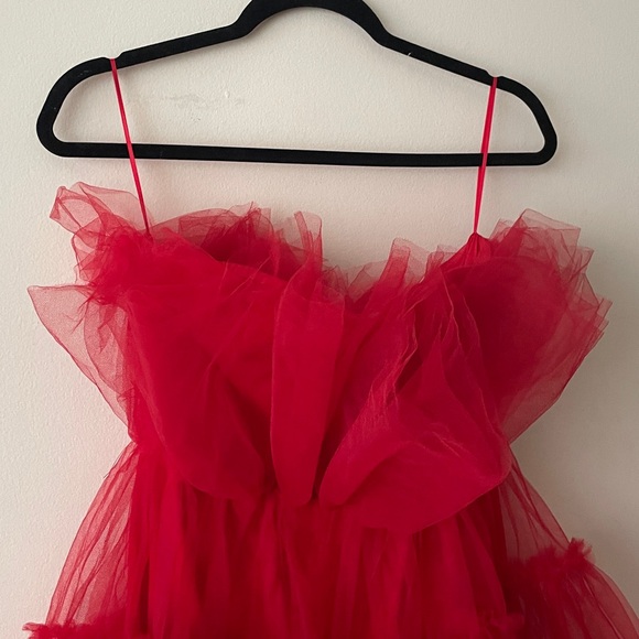 Mable Red Tulle Holiday Dress - Picture 4 of 6
